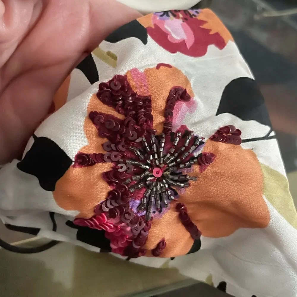 Anthropologie silk embellished headband
